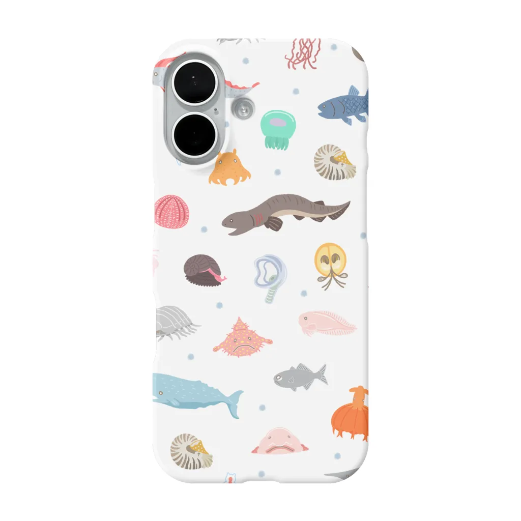 深海生物集合(パステル)iPhoneケース (ハードケース)
